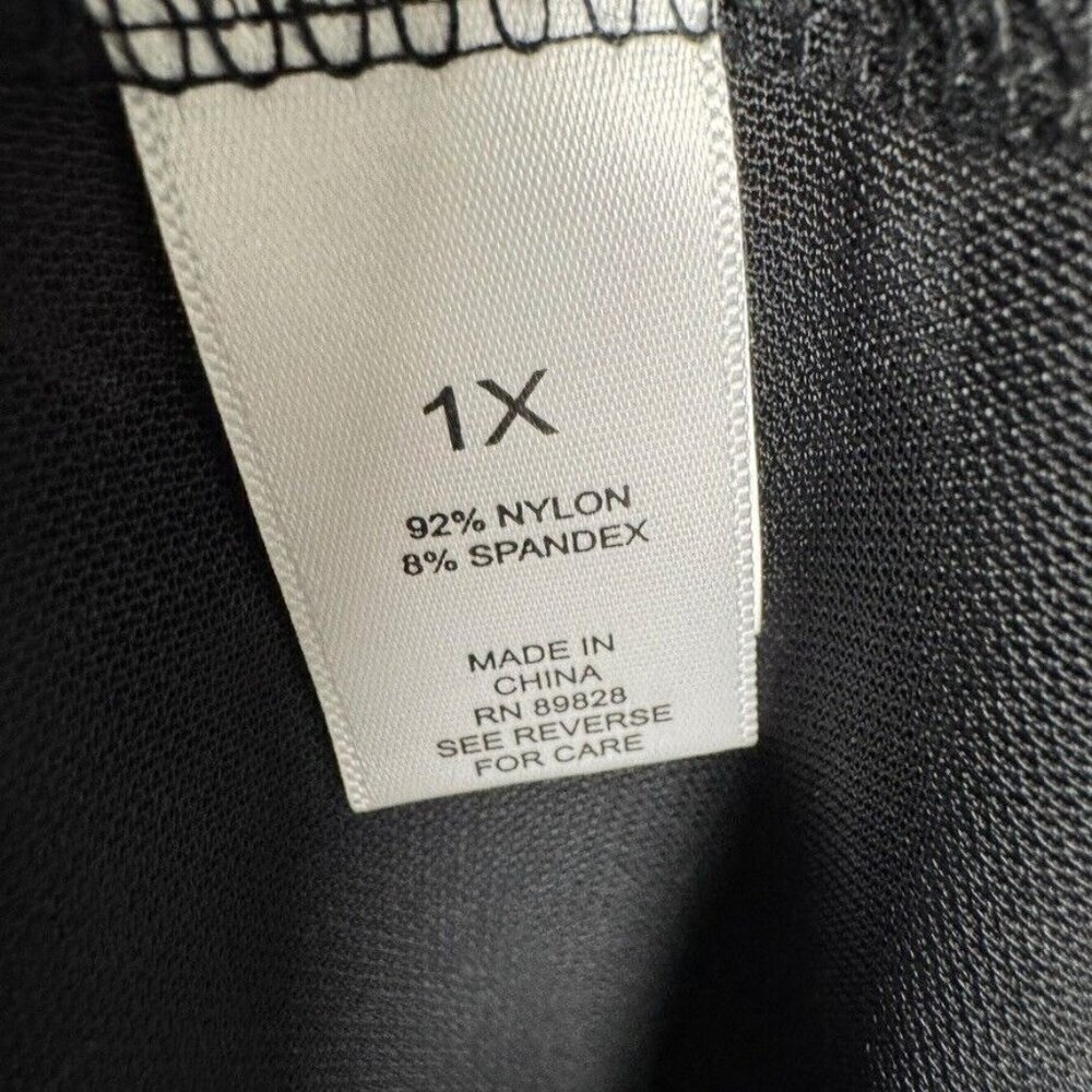 LOGO Layers by Lori Goldstein sheer mesh tunic top black size 1X 3/4 sleeve - Picture 8 of 9